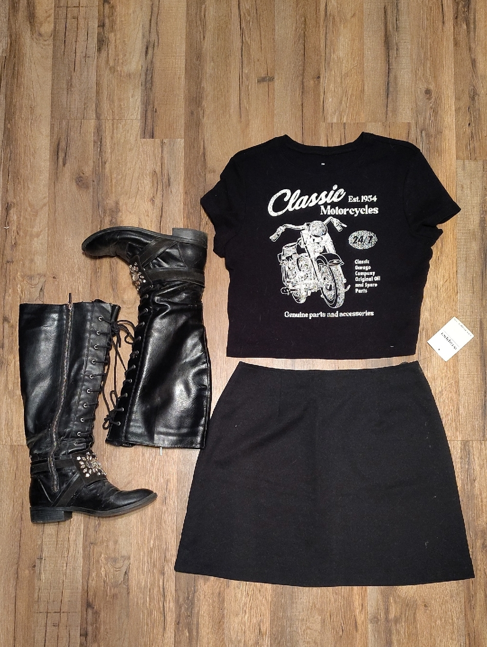Wrapper Black Mini Skirt